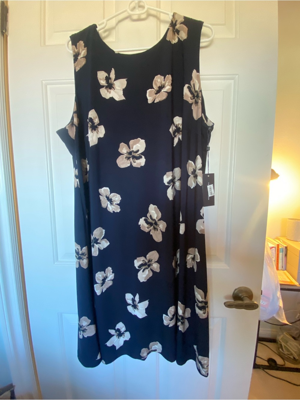 Tommy Hilfiger Navy Floral Sleeveless Midi Dress
